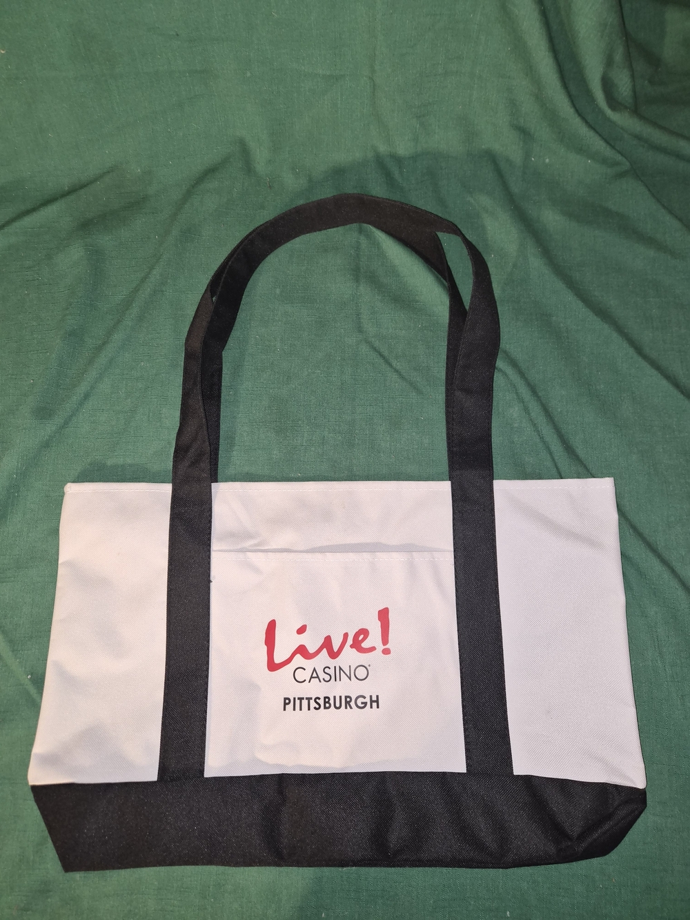 Casio White Tote with Black Accents and Red Logo